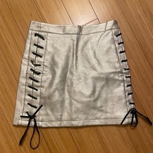 Silver Topshop Mini Skirt